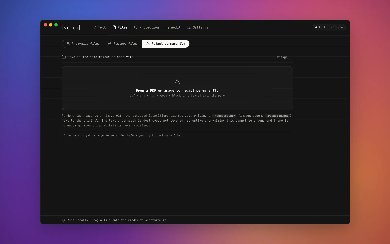 Velum 0.9.0: permanent redaction